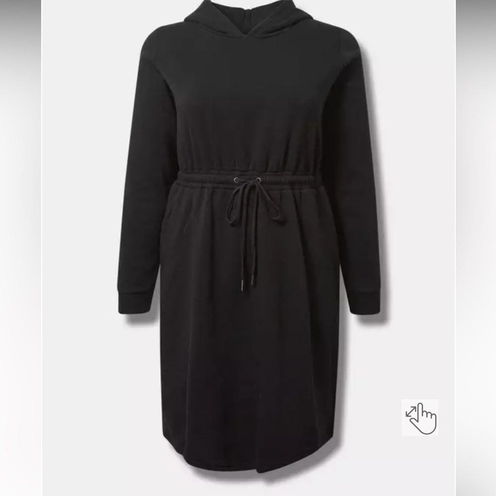 Torrid  Black Hooded Sweatshirt Longsleeve Dress 3 or 22/24 - Picture 11 of 13